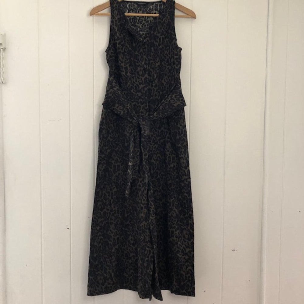 Banana Republic Womens Linen Blend Leopard Jumpsuit Size 0 - Picture 3 of 13